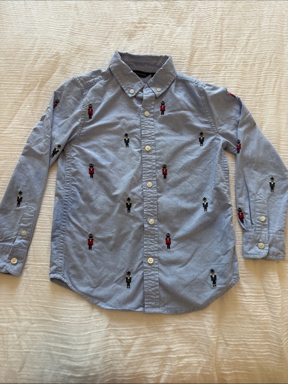 Janie & Jack Kids Light Blue Embroidered Nutcracker Button-Down Shirt size 5